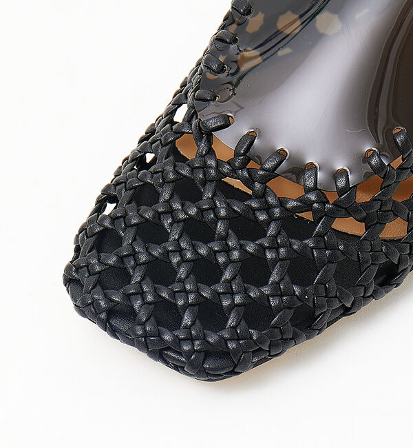 AU BANNISTER「《メッシュ&times;クリア》コンビフラットミュールサンダル」|サンダル|