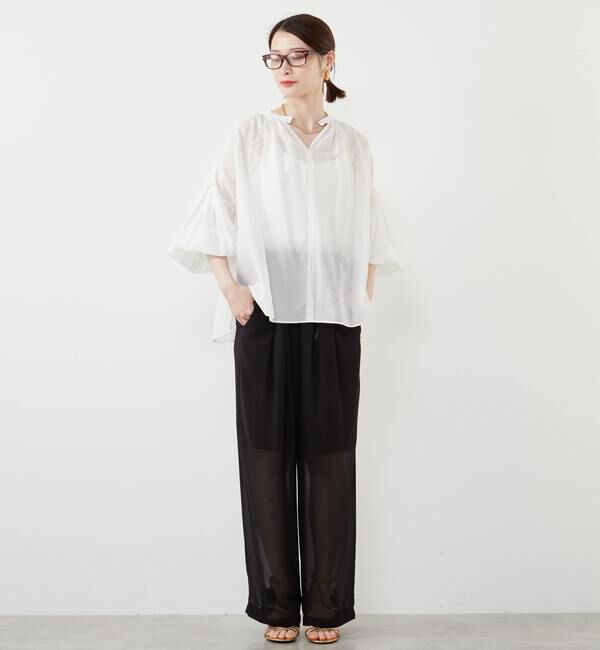 SOFFITTO「《定番》コットンシルクボリュームスリーブブラウス」|シャツ・ブラウス|