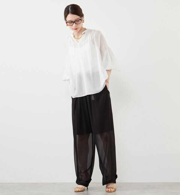 SOFFITTO「《定番》コットンシルクボリュームスリーブブラウス」|シャツ・ブラウス|