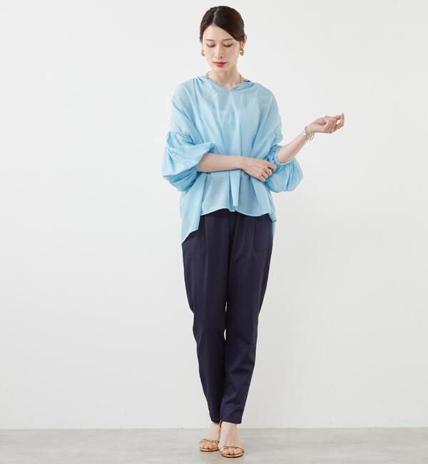 SOFFITTO「《定番》コットンシルクボリュームスリーブブラウス」|シャツ・ブラウス|