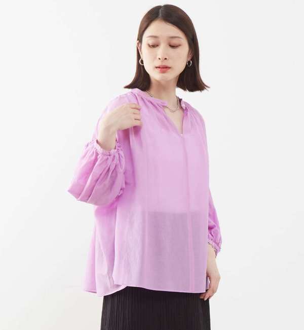 SOFFITTO「《定番》コットンシルクボリュームスリーブブラウス」|シャツ・ブラウス|
