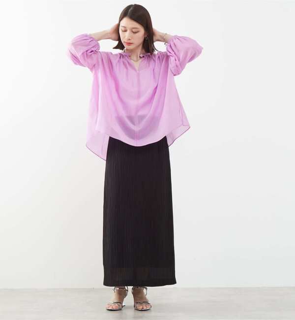 SOFFITTO「《定番》コットンシルクボリュームスリーブブラウス」|シャツ・ブラウス|