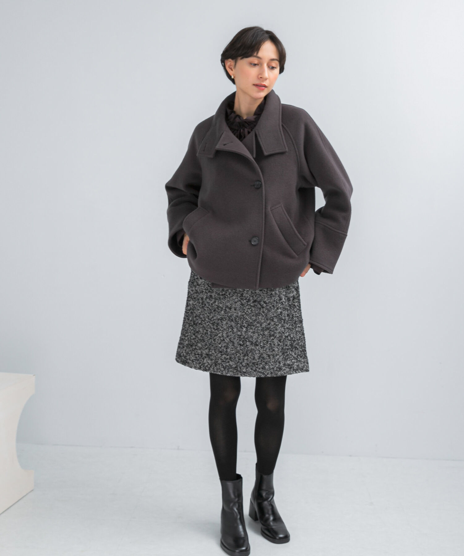 URBAN RESEARCH ROSSO「スーパー140シャルム2WAYカラーコート」|ノーカラーコート|