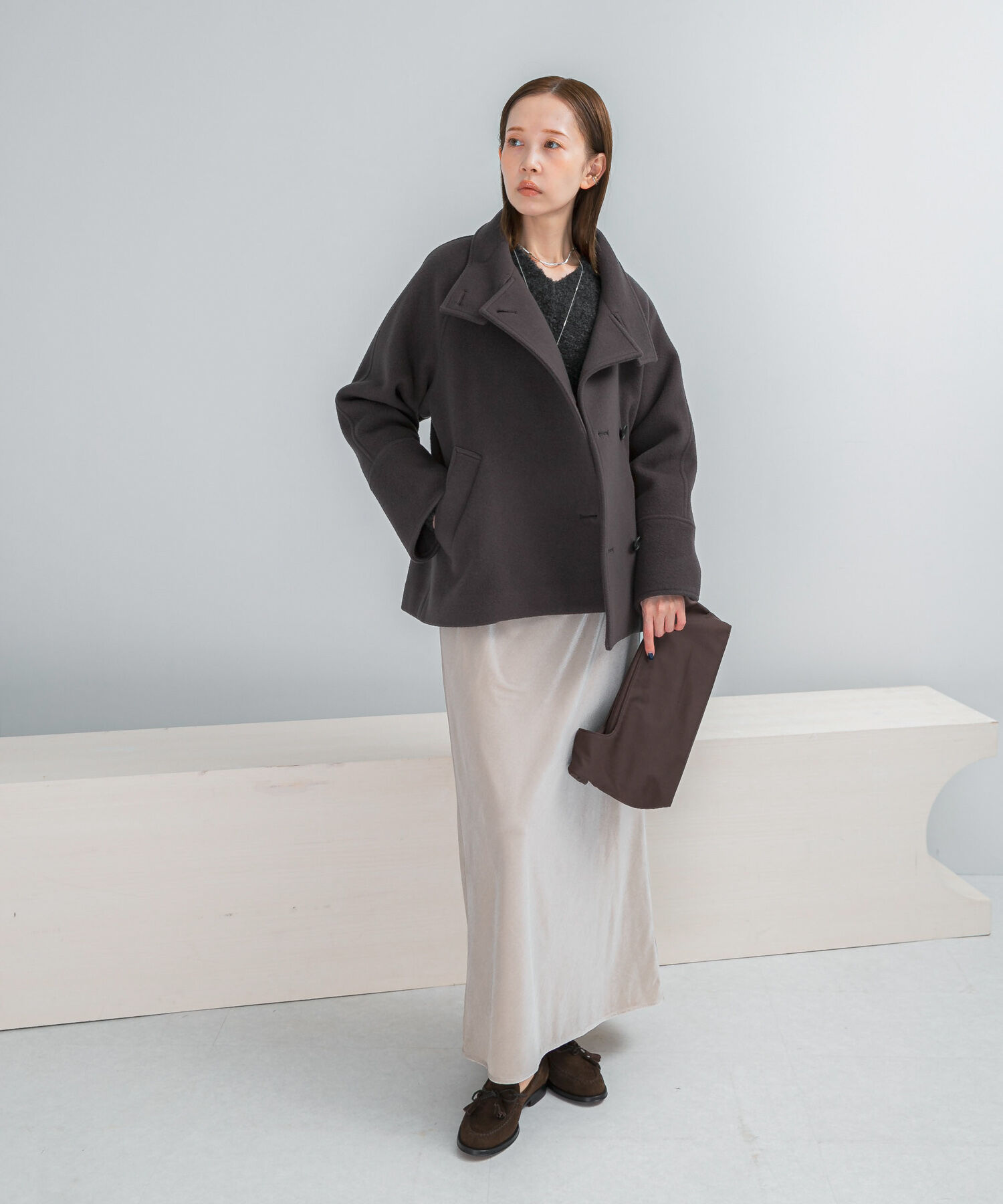 URBAN RESEARCH ROSSO「スーパー140シャルム2WAYカラーコート」|ノーカラーコート|