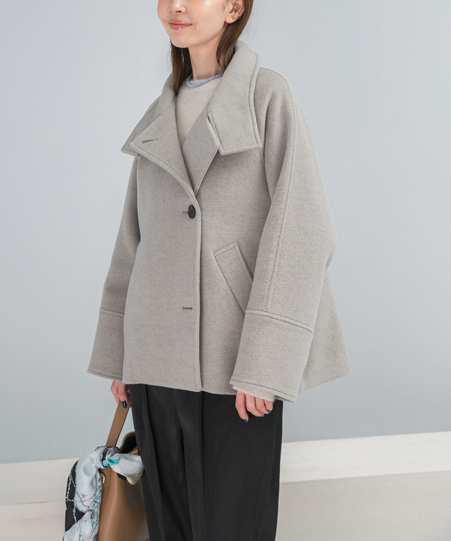 URBAN RESEARCH ROSSO「スーパー140シャルム2WAYカラーコート」|ノーカラーコート|