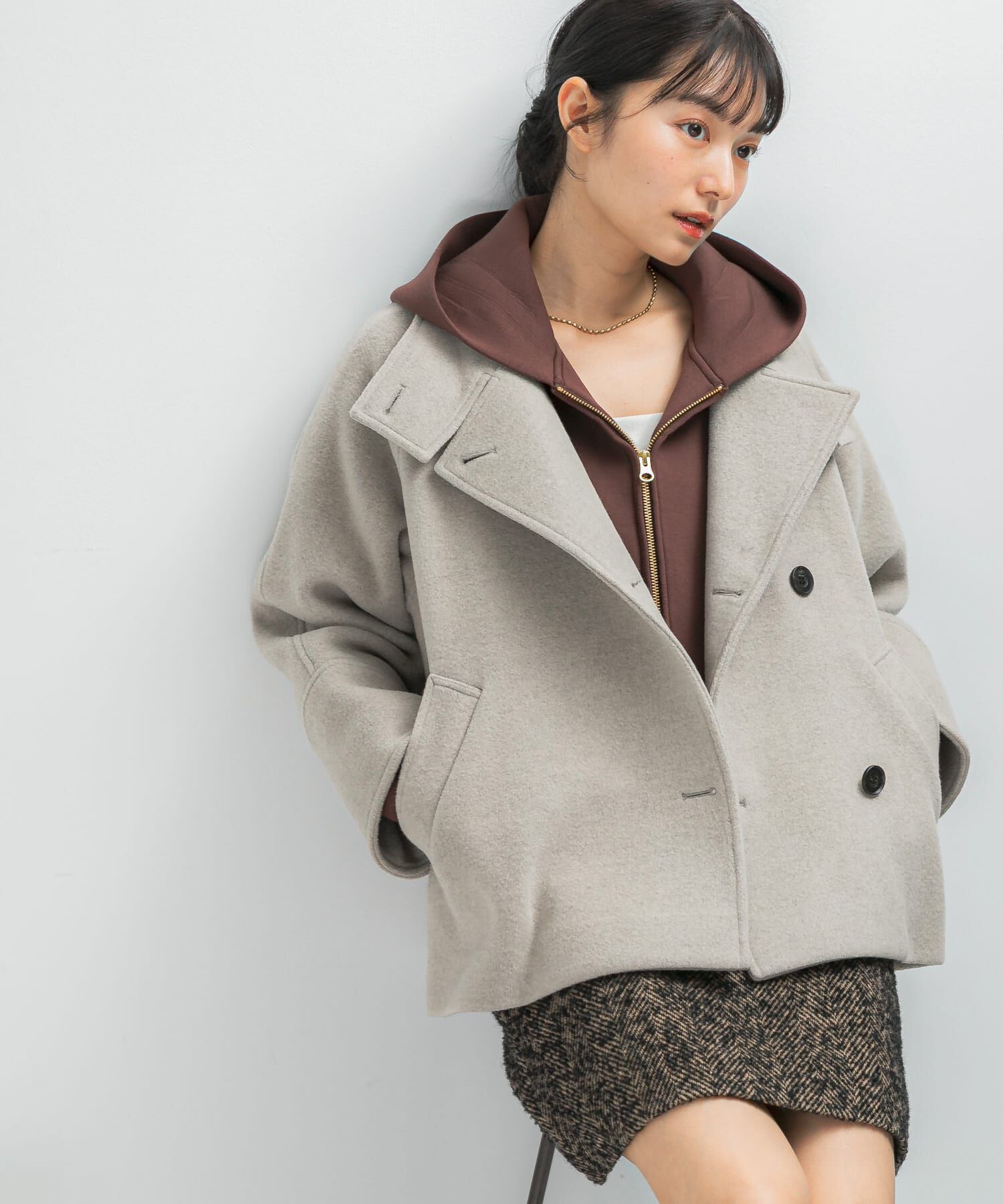 URBAN RESEARCH ROSSO「スーパー140シャルム2WAYカラーコート」|ノーカラーコート|