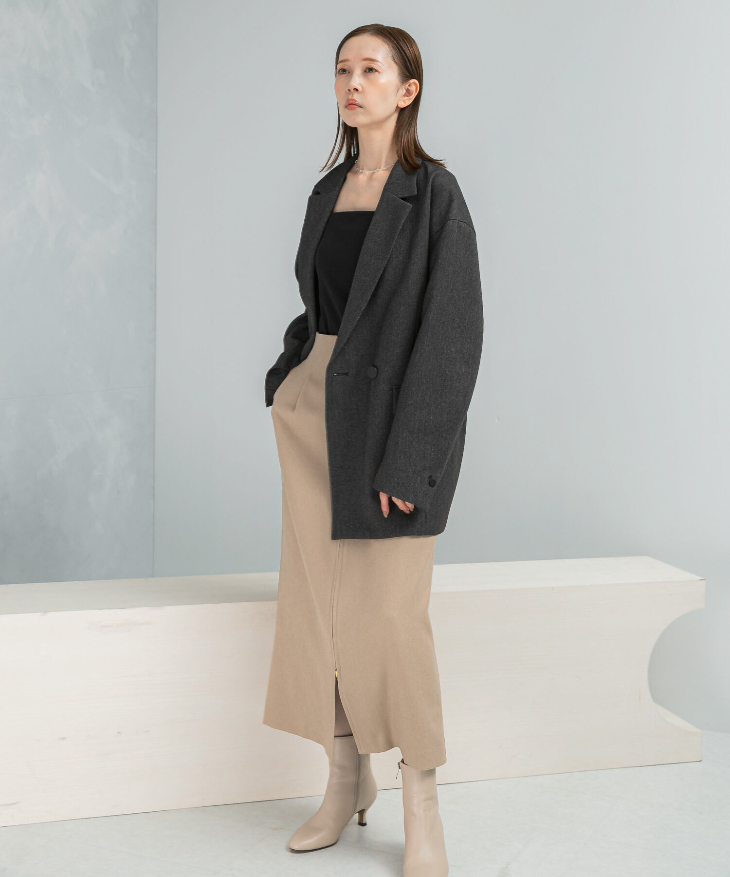 URBAN RESEARCH ROSSO「『UR TECH』後ゴムスリットストレートスカート」|スカート|