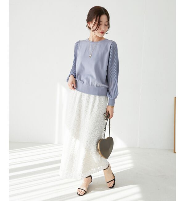  「フラワー刺繍レーススカート」|スカート|