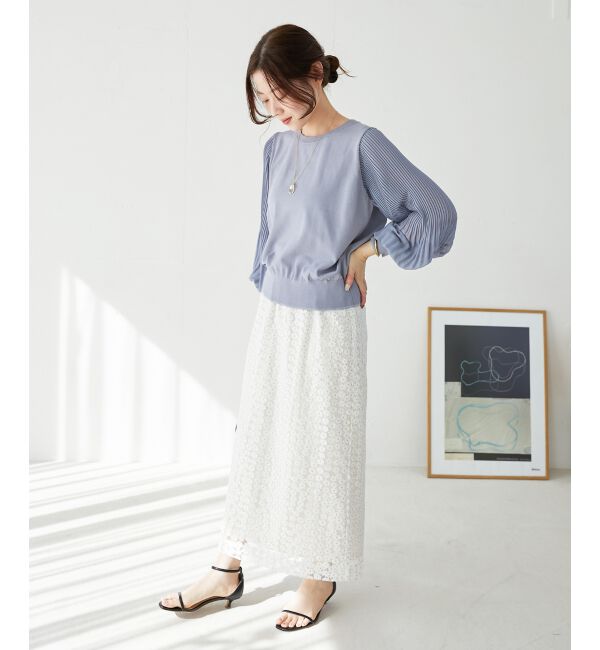  「フラワー刺繍レーススカート」|スカート|
