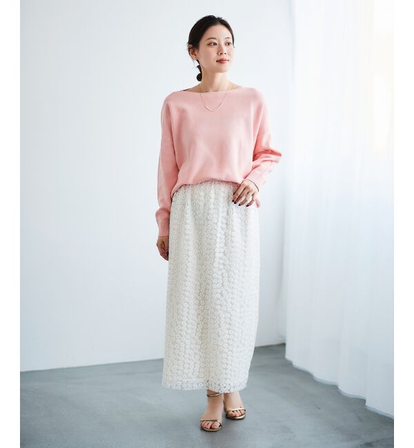  「フラワー刺繍レーススカート」|スカート|
