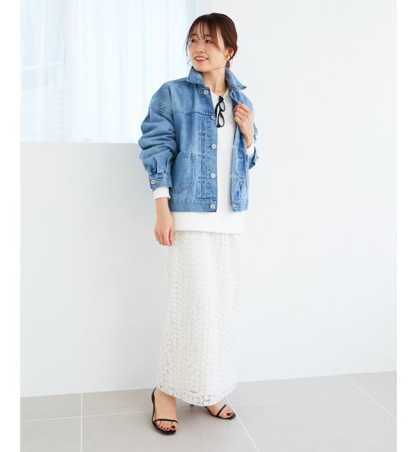  「フラワー刺繍レーススカート」|スカート|