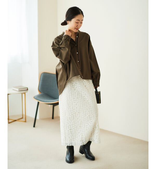  「フラワー刺繍レーススカート」|スカート|