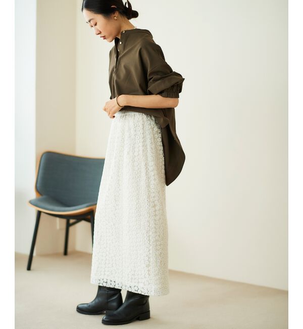  「フラワー刺繍レーススカート」|スカート|