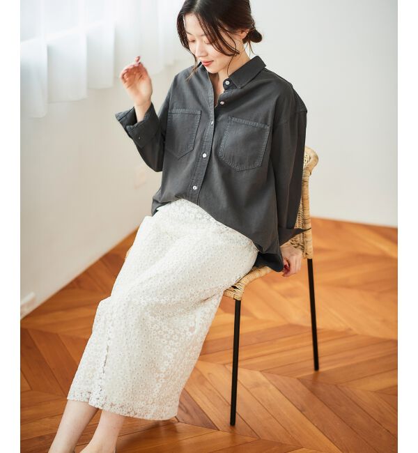  「フラワー刺繍レーススカート」|スカート|