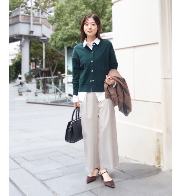  「《手洗い可能》ウールライクフロントタックワイドクロップドパンツ2」|その他|