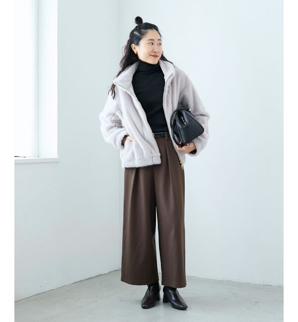  「《手洗い可能》ウールライクフロントタックワイドクロップドパンツ2」|その他|