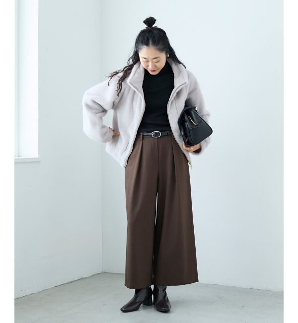  「《手洗い可能》ウールライクフロントタックワイドクロップドパンツ2」|その他|