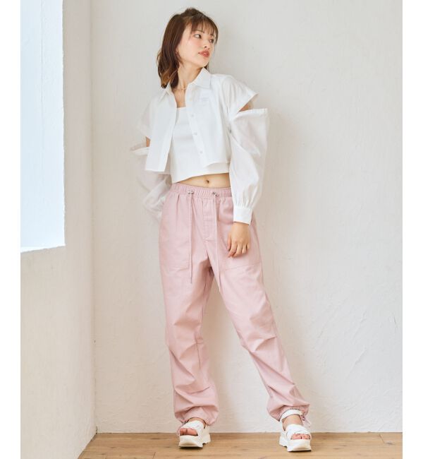 MAJESTICLEGON「パールボタン肩あきショートシャツ」|シャツ・ブラウス|