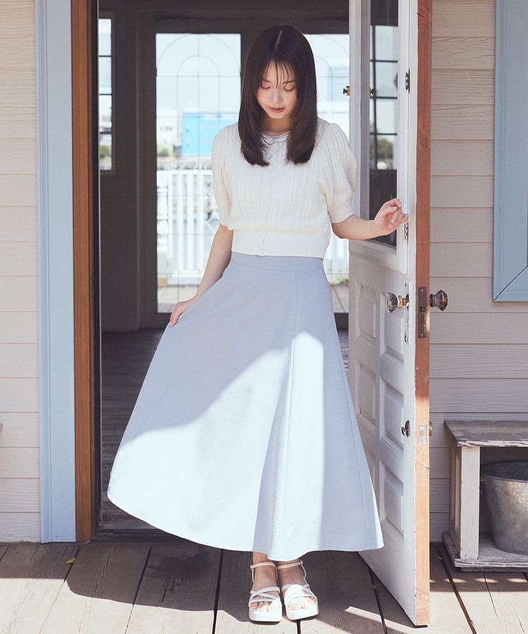 earth music&ecology「バックレースアップスカート」|フレア|