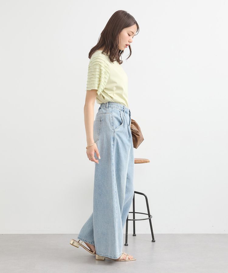 earth music&ecology「フリルスリーブカットソー」|Tシャツ・カットソー|