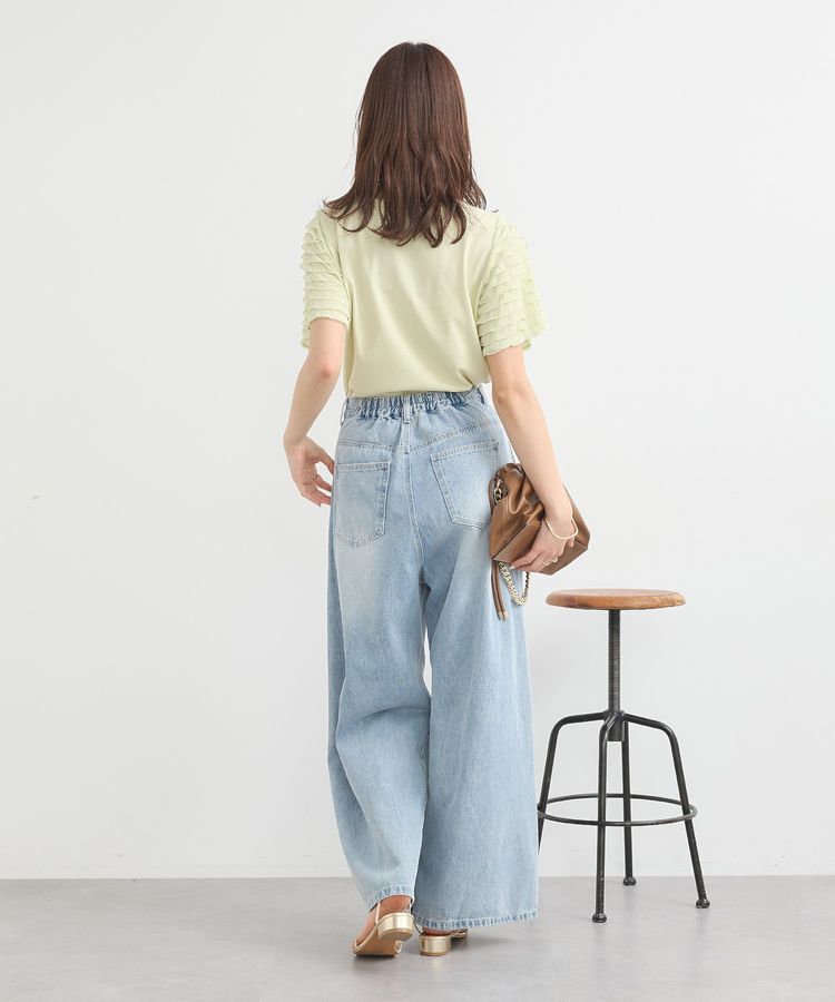 earth music&ecology「フリルスリーブカットソー」|Tシャツ・カットソー|