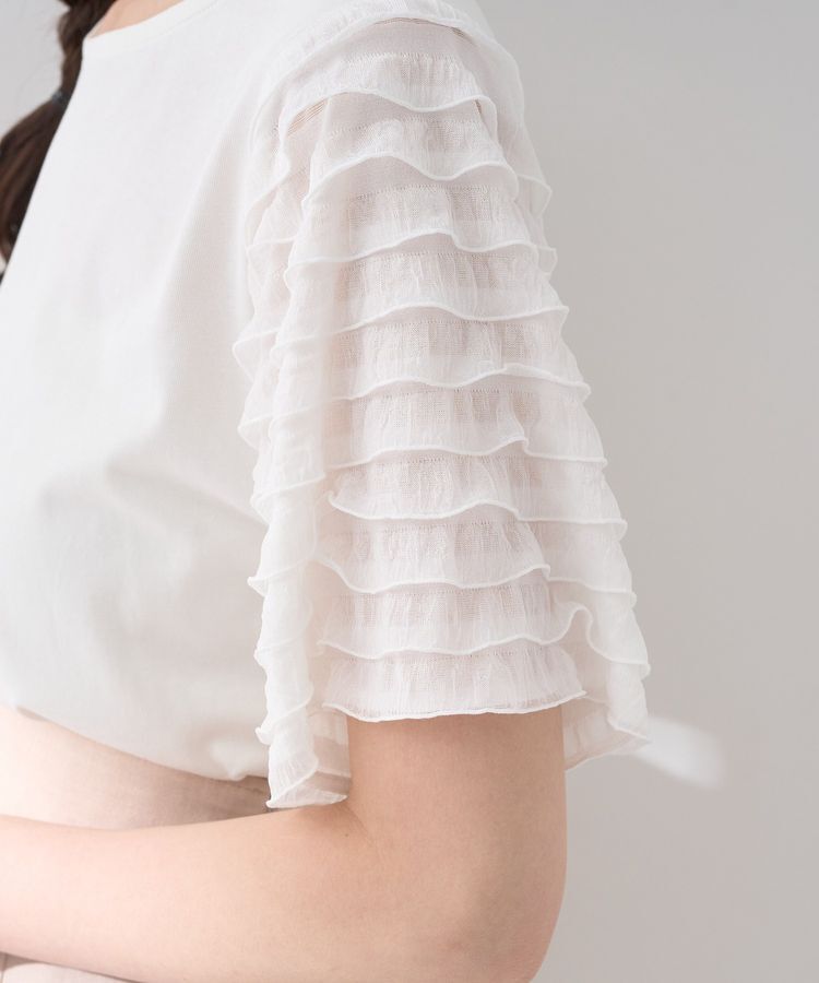 earth music&ecology「フリルスリーブカットソー」|Tシャツ・カットソー|