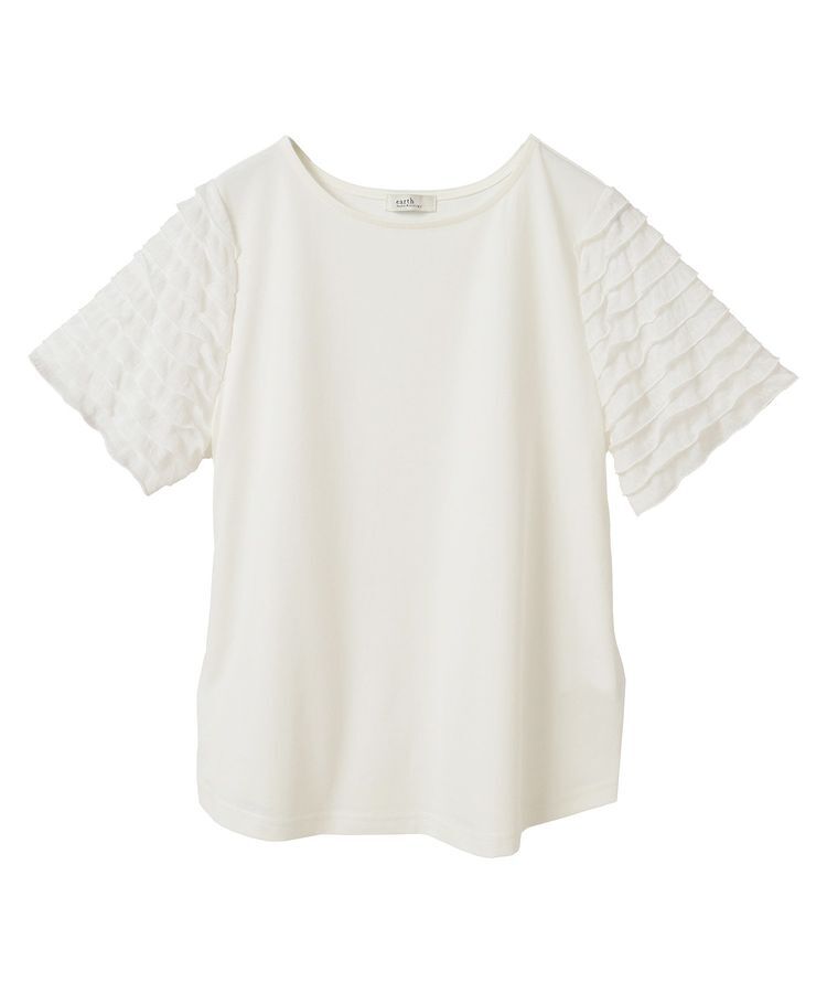 earth music&ecology「フリルスリーブカットソー」|Tシャツ・カットソー|