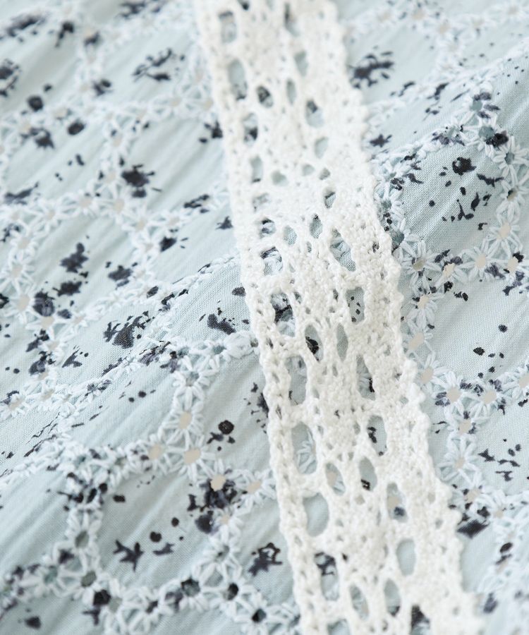 earth music&ecology「花柄プリントボーラー刺繍ミニキャミドレス」|ワンピース|