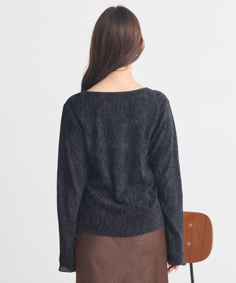 earth music&ecology「プリーツベロア風ギャザープルオーバー」|Tシャツ・カットソー|