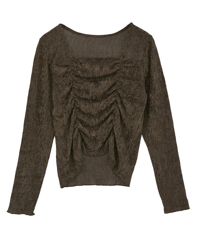 earth music&ecology「プリーツベロア風ギャザープルオーバー」|Tシャツ・カットソー|