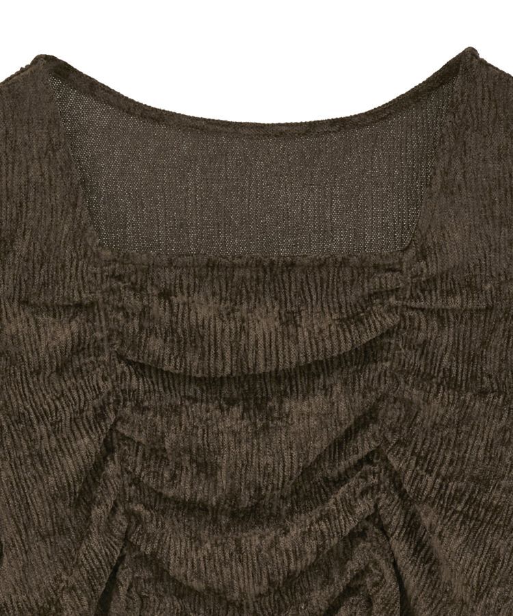 earth music&ecology「プリーツベロア風ギャザープルオーバー」|Tシャツ・カットソー|