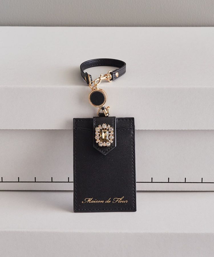 Maison de FLEUR「バイカラービジューリールパスケース」|その他|ブラック