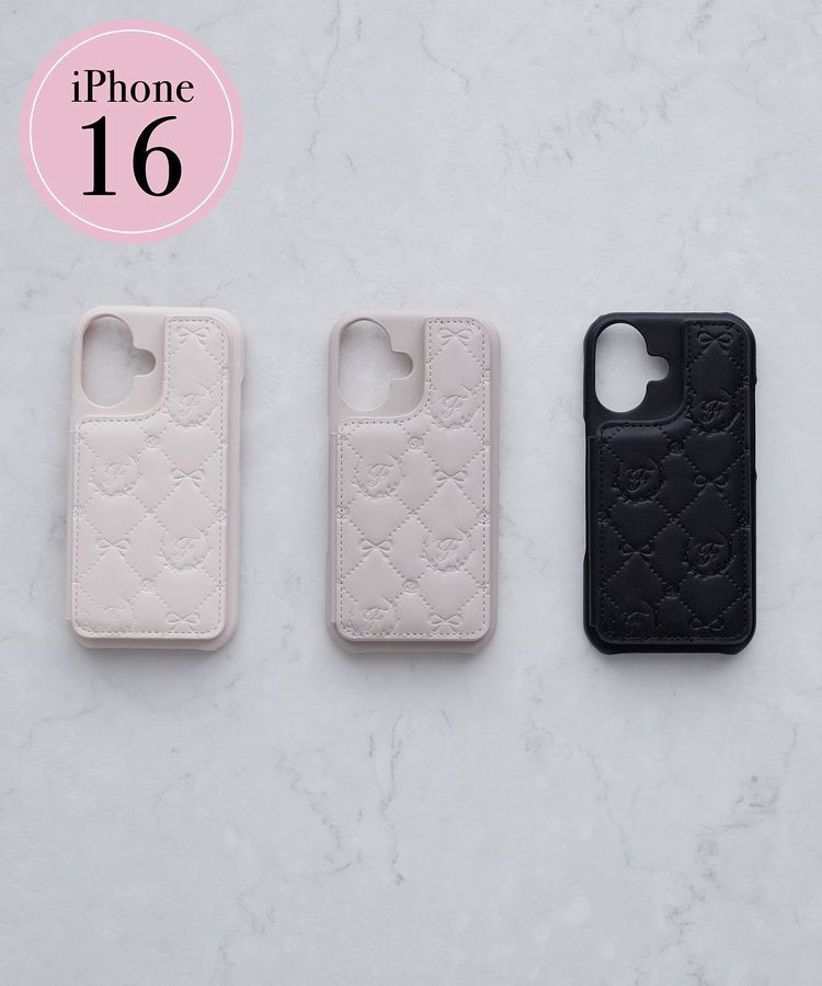 Maison de FLEUR「カードポケットミラー付きアイフォン16ケース」|モバイルケース|