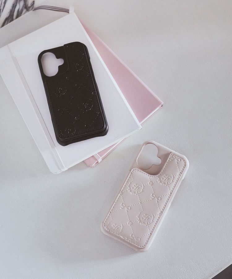 Maison de FLEUR「カードポケットミラー付きアイフォン16ケース」|モバイルケース|