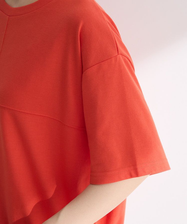 Green Parks「裾フリルドッキング5分袖プルオーバー」|Tシャツ・カットソー|