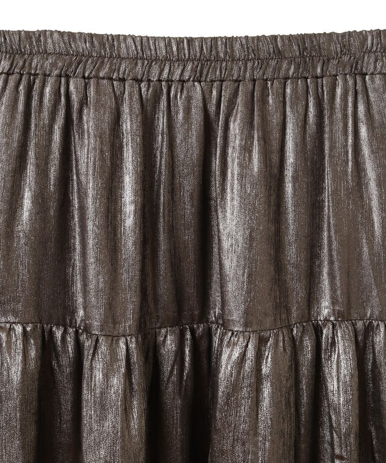 YECCA VECCA「ラメティアードギャザースカート」|フレア|