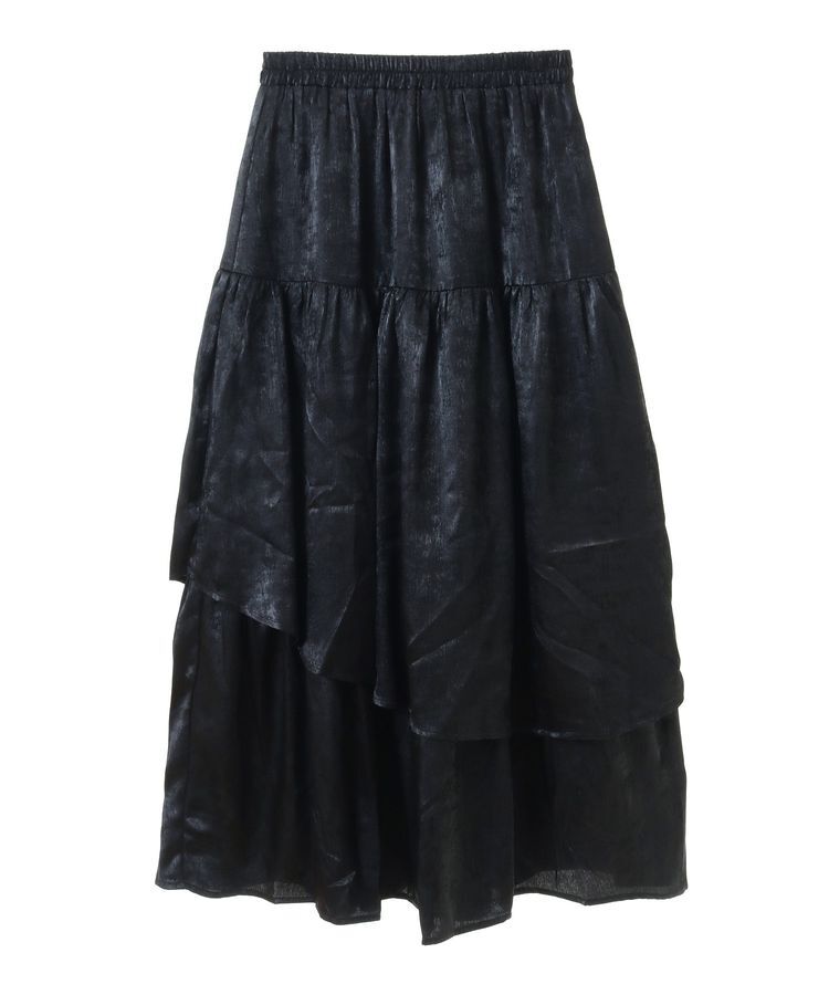 YECCA VECCA「ラメティアードギャザースカート」|フレア|