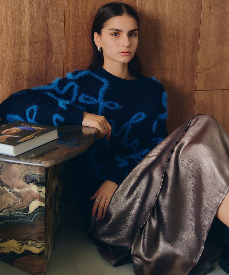 YECCA VECCA「ラメティアードギャザースカート」|フレア|