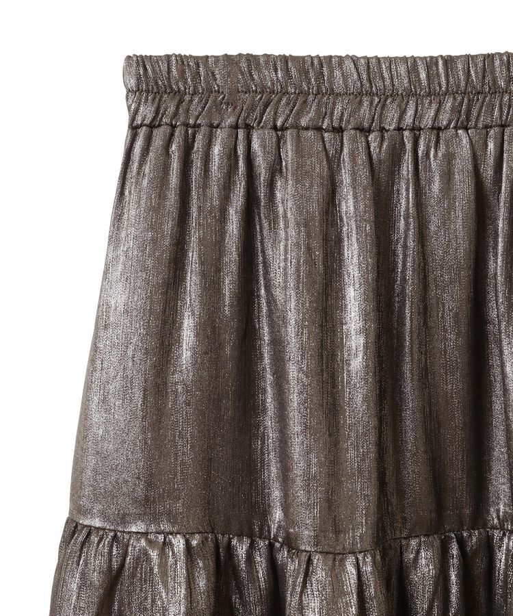 YECCA VECCA「ラメティアードギャザースカート」|フレア|