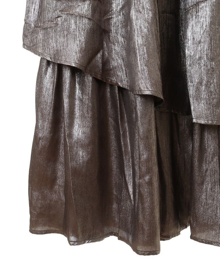 YECCA VECCA「ラメティアードギャザースカート」|フレア|