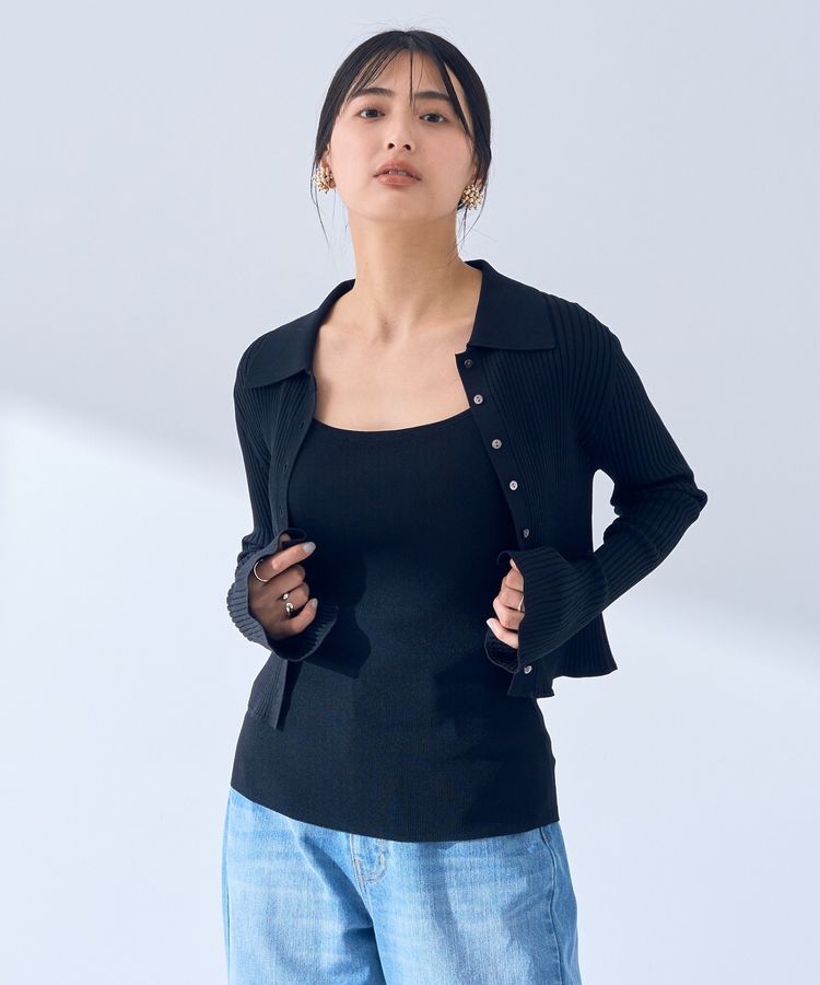 YECCA VECCA「【2点SET】キャミセット襟付きカーディガン」|カーディガン|