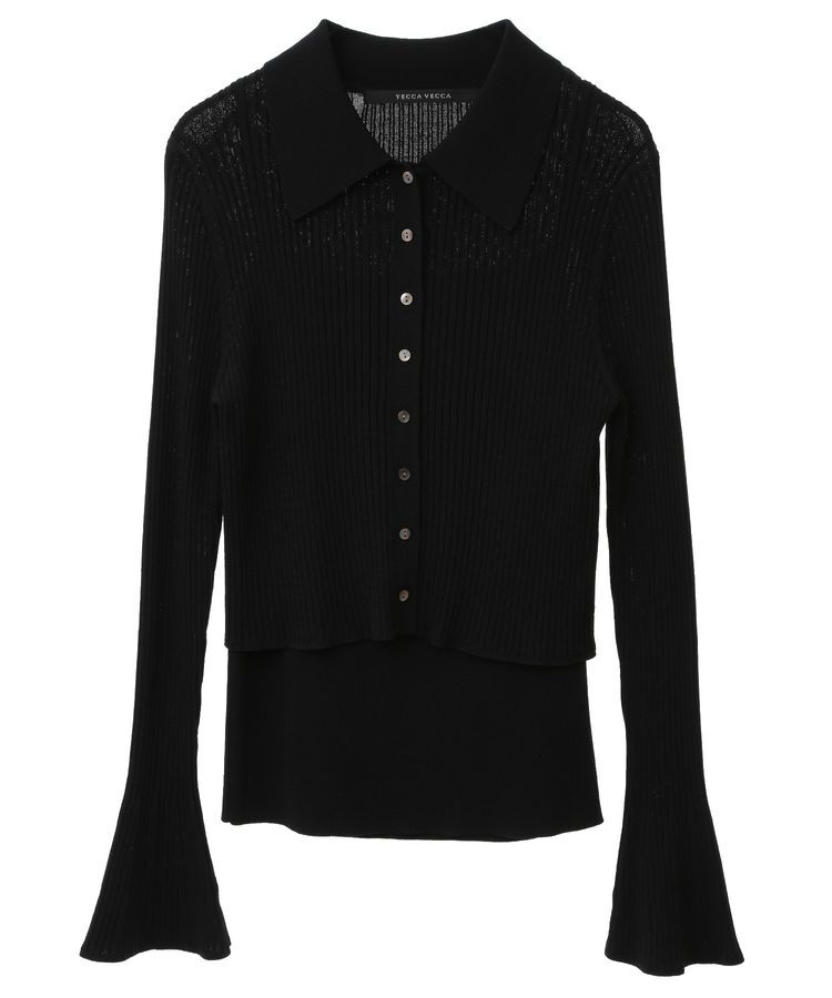 YECCA VECCA「【2点SET】キャミセット襟付きカーディガン」|カーディガン|