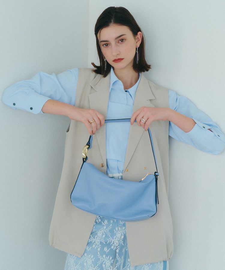 YECCA VECCA「メタルアクセントミニバッグ」|ハンドバッグ|Blue