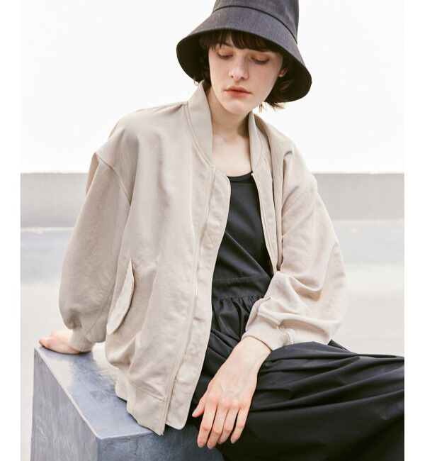 allureville「ナイロンツイルMA-1」|ブルゾン・スタジャン|ライトベージュ