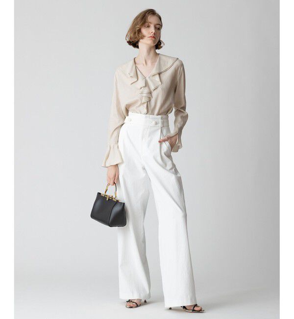 allureville「シェルタリングボタンベルトパンツ」|チノ|