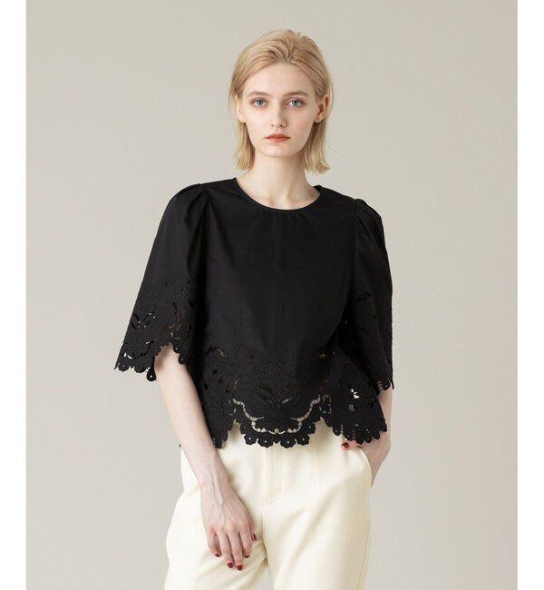 LOULOU WILLOUGHBY「【LOULOU WILLOUGHBY】コットンレース刺繍ブラウス」|シャツ・ブラウス|