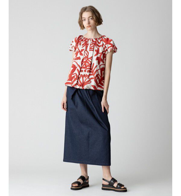 allureville「デニムライクフロントタックスカート」|スカート|