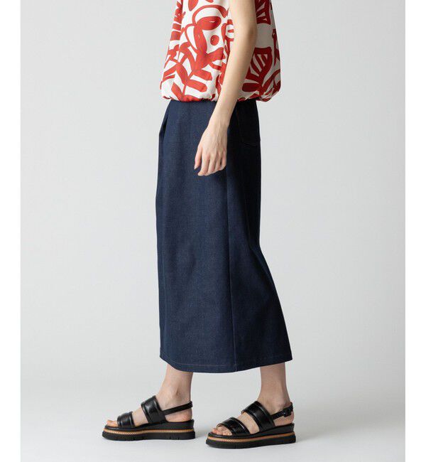 allureville「デニムライクフロントタックスカート」|スカート|