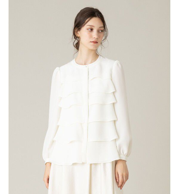 LOULOU WILLOUGHBY「【LOULOU WILLOUGHBY】ティアードフレアブラウス」|シャツ・ブラウス|オフホワイト
