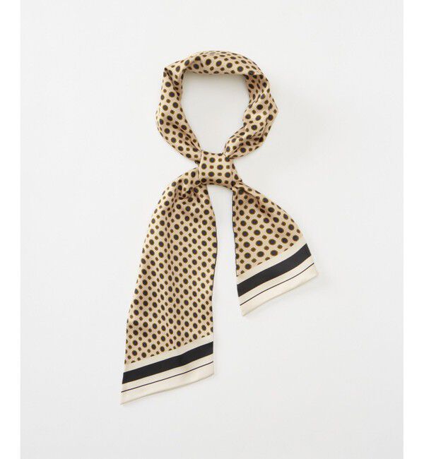 allureville「リバーシブルプリントタイ型スカーフ」|バンダナ・スカーフ|ベージュ